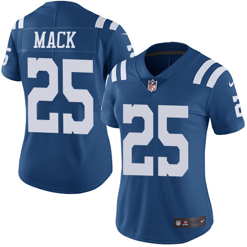 Indianapolis Colts #25 Limited Marlon Mack Royal Blue Nike NFL Women Rush Vapor Untouchable Jersey->women nfl jersey->Women Jersey